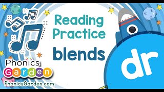 DR BLENDS  Practice Reading  RolyPoly Rockety  Phonics Garden [upl. by Ariaz]