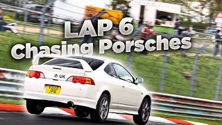 Integra DC5 Lap 6 of the Nurburgring  Chasing Porsches [upl. by Joerg]