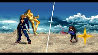 Giorno Giovanna Vs Frisk Jojos bizzare adventure Vs Undertale Sprite AnimationPivot Animation [upl. by Mctyre]