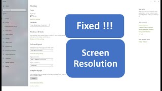 Fix  Screen Resolution Problem in Windows 10  Resolution Problem Fixed [upl. by Ytsirt]