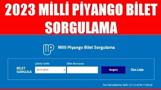 2023 MİLLİ PİYANGO BİLET SORGULAMA [upl. by Trilby]