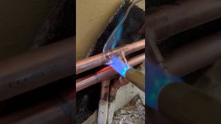 How to cross over pipes using soldering fittings asmr howto diy subscribe youtubeshorts tools [upl. by Harwell538]