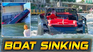 WARNING MILLION DOLLAR BOAT SINKING FAST IN THE MIAMI RIVER  BOAT ZONE [upl. by Arotahs]