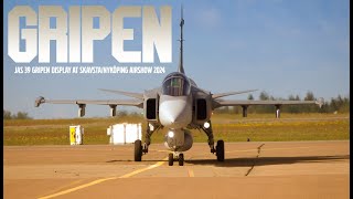 JAS 39 Gripen Skavsta Airshow 2024 Powerful display [upl. by Saenihp]