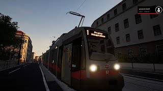 TramSim Vienna on PS4 Route1 ULFA1 [upl. by Rosene]