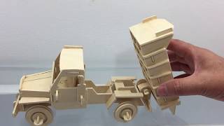 DIY Miniature Dump Truck  3D Woodcraft Construction Kit [upl. by Rock]