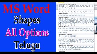 Insert Shapes MS Word  Shapes Format All Options  RS Creative [upl. by Ellebana]