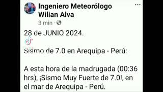 Sismo muy fuerte en Arequipa  Perú 28 JUNIO 2024 [upl. by Einahpet433]