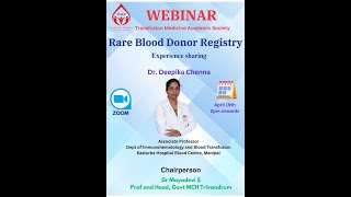 Rare Blood Donor Registry  Dr Deepika Chenna [upl. by Phila]