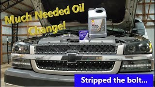 Oil Change on a Duramax LLY Rotella T5 15w40 Synthetic Blend [upl. by Jerrie]