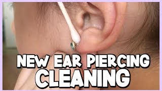 HOW TO CLEAN YOUR NEWLY PIERCED EARS  Ear Piercing Aftercare [upl. by Gasparo469]