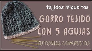 Cómo tejer gorro en 5 agujas subtitles available [upl. by Norha443]