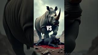 Rhinoceros vs Black Panther LionTiger Buffalowolf animal [upl. by Adimra]