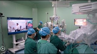 Remote robotic surgery completed in Chinas Xinjiang with surgeon 5000 km away [upl. by Sialac]