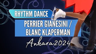 Ambre PERRIER GIANESINI  Samuel BLANC KLAPERMAN FRA  Junior Ice Dance Rhythm Dance  Ankara 2024 [upl. by Nodababus]