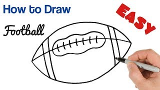 How to Draw a Football American Ball Easy [upl. by Nipha]