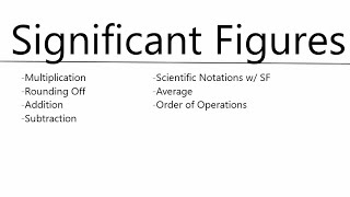 Significant Figures Review [upl. by Debbi]