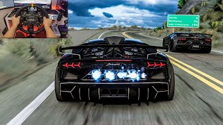 1000HP Lamborghini Aventador SVJ NOS Build Gintani Exhaust Convoy  Assetto Corsa  Moza R16  VR [upl. by Kcin]