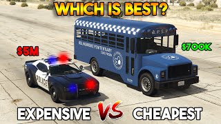 GTA 5 ONLINE  EXPENSIVE COP CAR VS CHEAP POLICE VEHICLE [upl. by Zildjian]