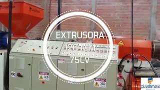 EXTRUSORA PARA PLASTICO TIPO CASCATA 120150 mm  RECICLAGEM [upl. by Nnylear]