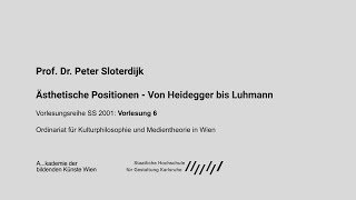 Ästhetische Positionen  Von Heidegger bis Luhmann V6 Peter Sloterdijk Wien 2001 [upl. by Annoyik]