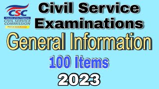 CIVIL SERVICE EXAM REVIEWER GENERAL INFORMATION  2023  ABRINICA CALZADO TV [upl. by Irahcaz]