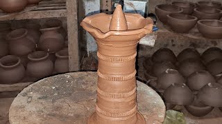 Clay Pottery Work Big Stand Diya [upl. by Adierf91]