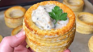 Vol au Vent  Bouchées à la Reine  SANS Pâte Feuilletée  Recette Simple [upl. by Barry147]