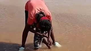 FINALLYTHE RURAL VILLAGE HAS WATER BATHING IN RIVER [upl. by Asylla871]