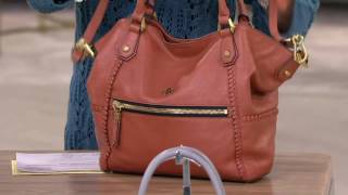 orYANY Pebble Leather Satchel  Drew on QVC [upl. by Boeke]