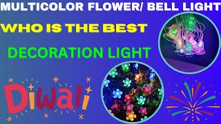 DIWALI SPECIAL Multicolorhome Decoration hanging bellsilicon flower light Unboxing ampReview [upl. by Harim]