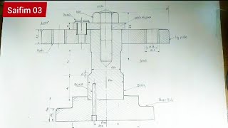 How to Draw Drilling Jig Drawing Front View saifim03 [upl. by Noeht302]