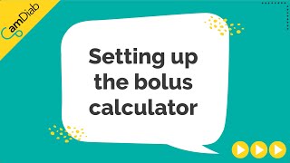 Setting up the bolus calculator  mylife YpsoPump users mmolL [upl. by Enimajneb]