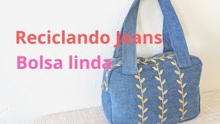 RECICLANDO JEANS BOLSA LINDA E FACIL [upl. by Cynth]