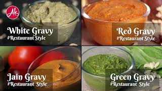 4 Types of Gravy Recipes  White Gravy  Red Gravy  Jain Gravy  Green Gravy RestaurantStyle [upl. by Ahern]