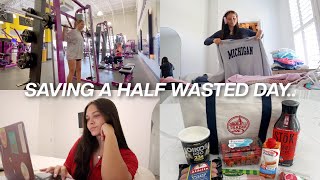 SAVING A HALF WASTED DAY VLOG working out grocery shopping deep cleaning [upl. by Estey]