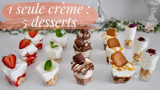 5 Verrines en 15 MIN AVEC 1 SEULE CRÈME 👌🏻Recette Facile et Rapide  Nutella Fraise Citron [upl. by Vihs]