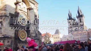 Prague astronomical clock  JoyDellaVitacom Travelblog Prague VisitCZ [upl. by Akeinahs539]