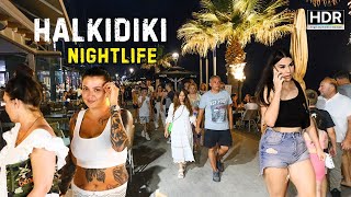 🔥 Amazing Nightlife 2024 in Pefkohori Kassandra Explore Halkidiki  Greece 4K HDR [upl. by Odlabu]