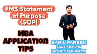 FMS SOP Statement of Purpose Overview in 5 mins  CAT FMS SNAP XAT GMAT GRE [upl. by Na933]