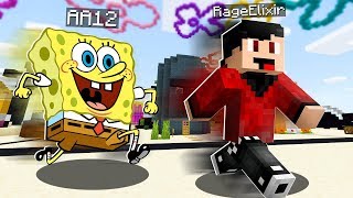 SPONGEBOB PRANK in MINECRAFT  He FREAKED Out Minecraft Trolling Prank [upl. by Winne]