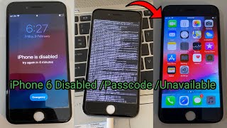 How to unlock iPhone 6  Disabled  Unavailable  Passcode  iPhone 6 iCloud unlock with signal 2024 [upl. by Belda594]