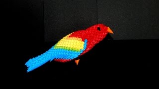 3D Origami Parrot macaw tutorial instructions part1 [upl. by Hillyer]