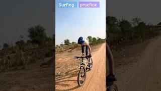 Surfing practice 🔥🚴 shorts viral cycle stunt [upl. by Dieball]