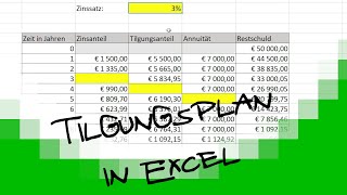 Tilgungspläne in Excel [upl. by Gavrielle]