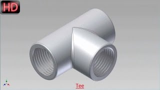 Tee Video Tutorial Autodesk Inventor [upl. by Kort]