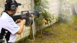 Test shots with the USAS12 Automatic Shotgun [upl. by Adala679]