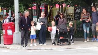 Alec amp Hilaria Baldwin step out with their SEVENTH child in New York [upl. by Eelam]