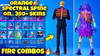 NEW quotORANGE SPECTRAL SPINEquot BACK BLING Showcased With 350 SKINS In Fortnite SPECTRAL SPINE COMBOS [upl. by Smith542]