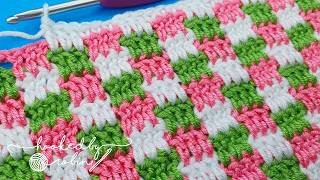 How to Crochet the Interlocking Block Stitch 🧶 [upl. by Lrac]